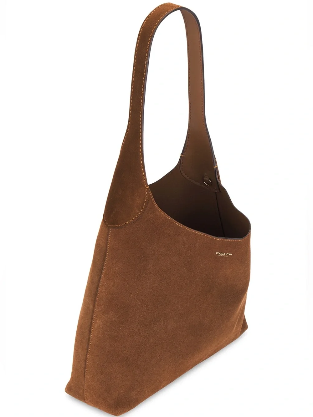 COACH | Brooklyn 34 Suede Shoulder Bag in Warm Brown